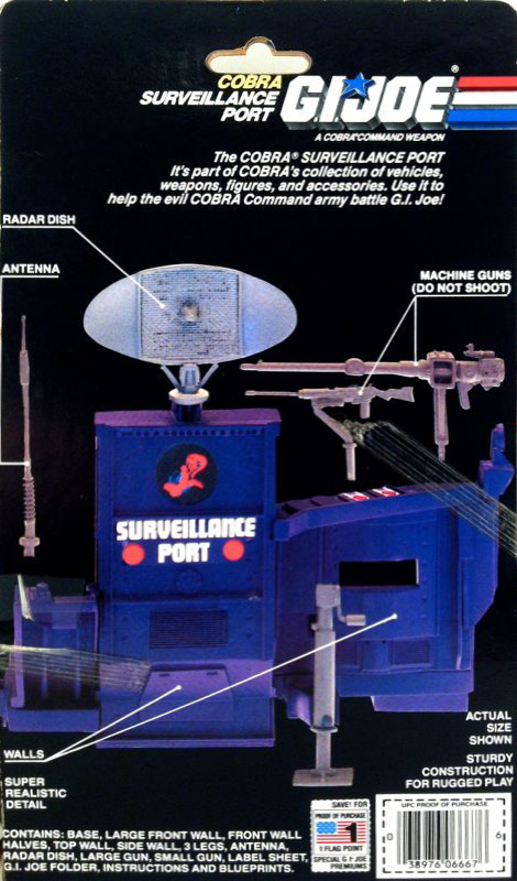 GI Joe  PLAYSET  PART 1986 Cobra Surveillance Port          Jack Stand 