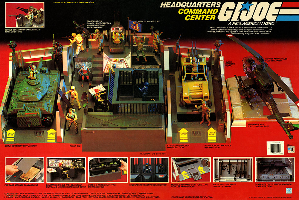 GI Joe Cobra 1983 Headquarters generator engine cover part 