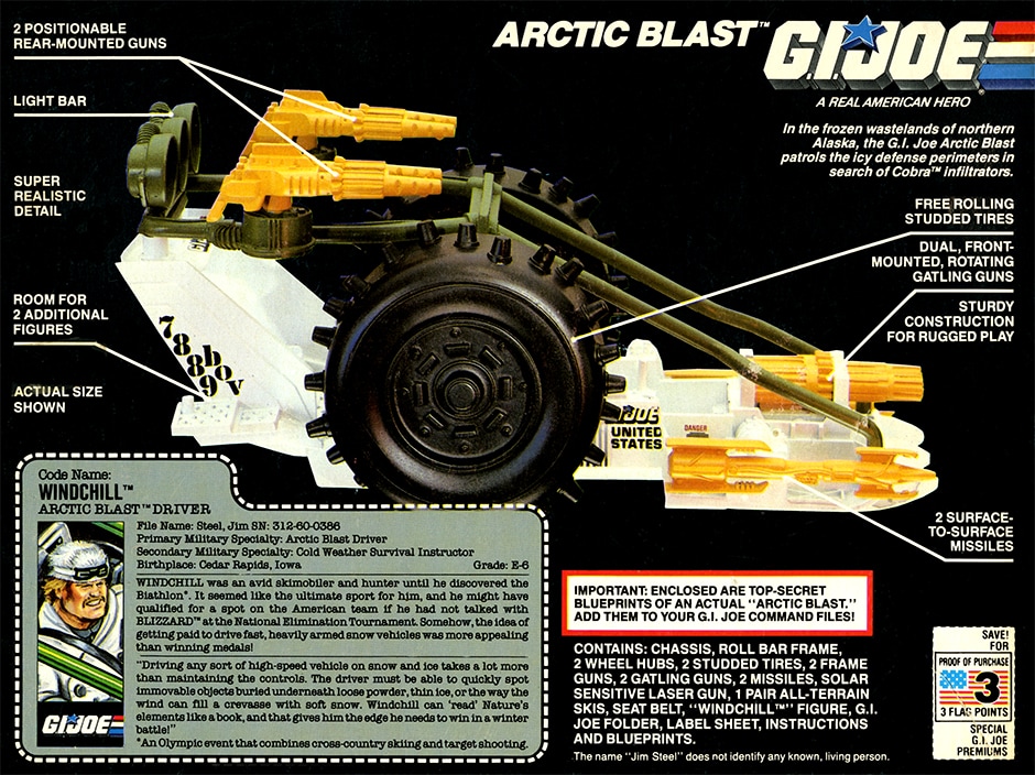 GI Joe 1989 ARCTIC BLAST Machine Gun 