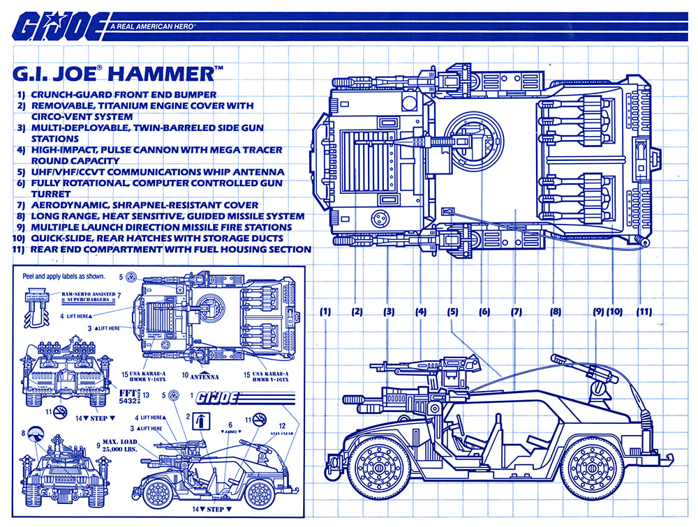 GI Joe 1990 Hammer Jeep Side Machine Gun Cannon Vintage Part Hasbro 