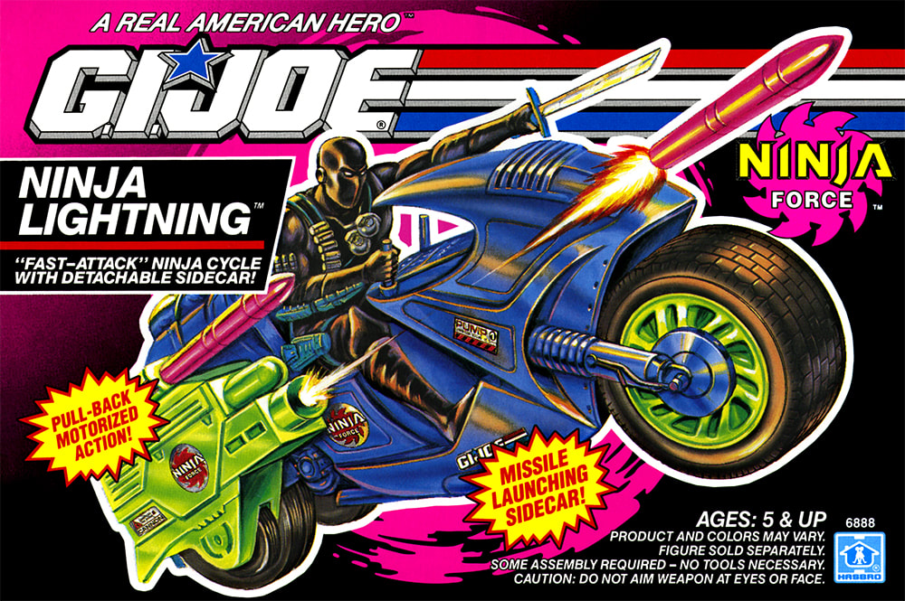 Ninja Lightning Cycle Missile-Ninja Force-Série 12 1993 Hasbro Gi joe DC