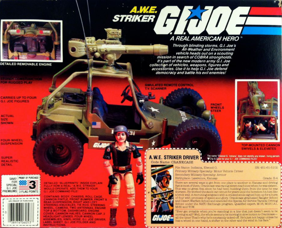 786 Gi Joe Awe Striker Bumper Parts 1985 Vintage 