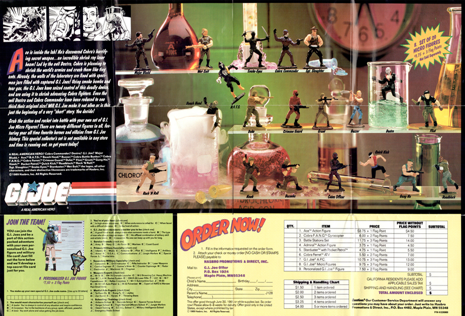 GI JOE STOP COBRA IN THEIR TRACKS ORDER FORM Brochure Booklet COMPLETE 1989 