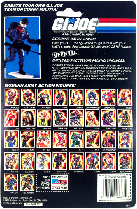 GI Joe Weapon ROADBLOCK Backpack AMMO Box Battle Gear 1984 Original Accessory 
